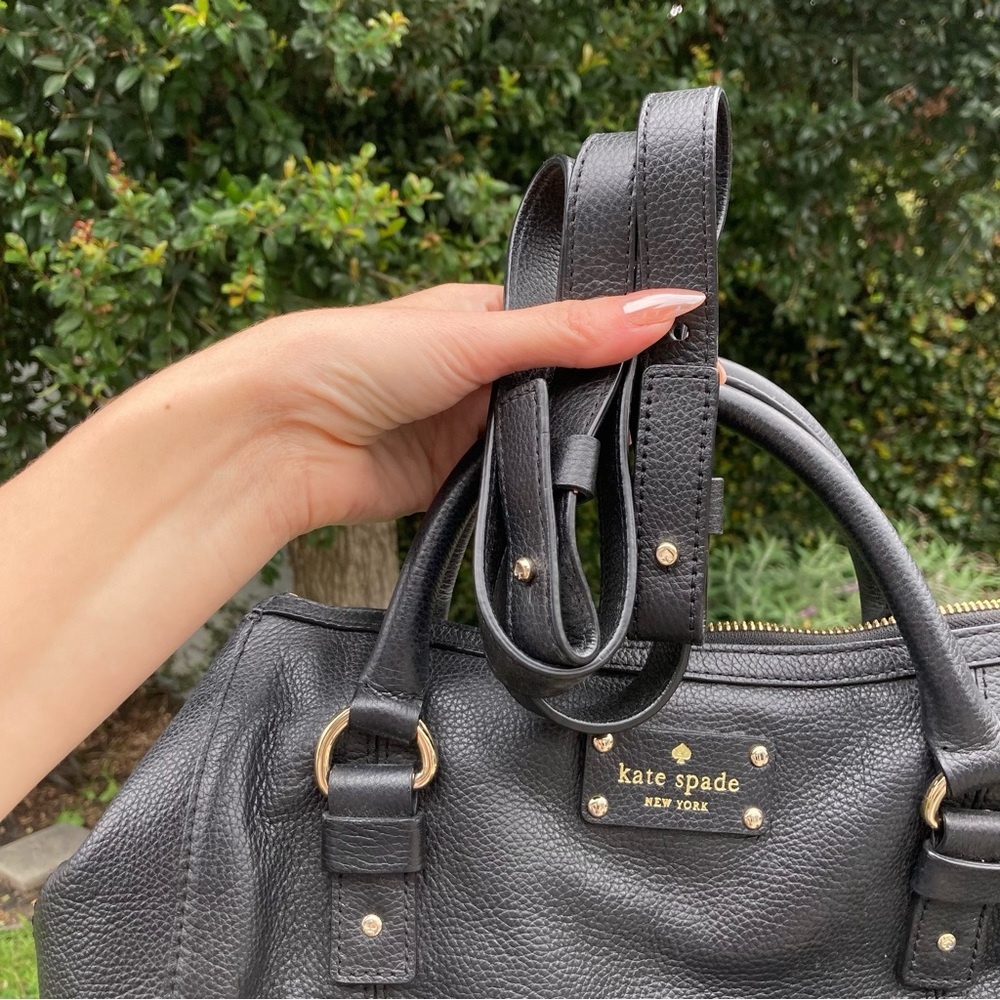 Kate Spade Black Leather Satchel - Picture 11 of 12
